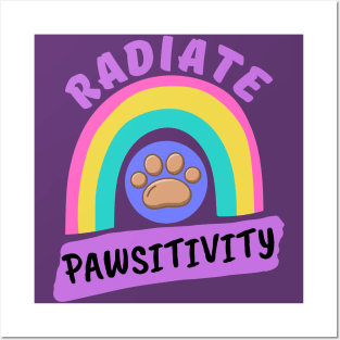 Radiate Pawsitivity Organic Rainbow aesthetic Posters and Art